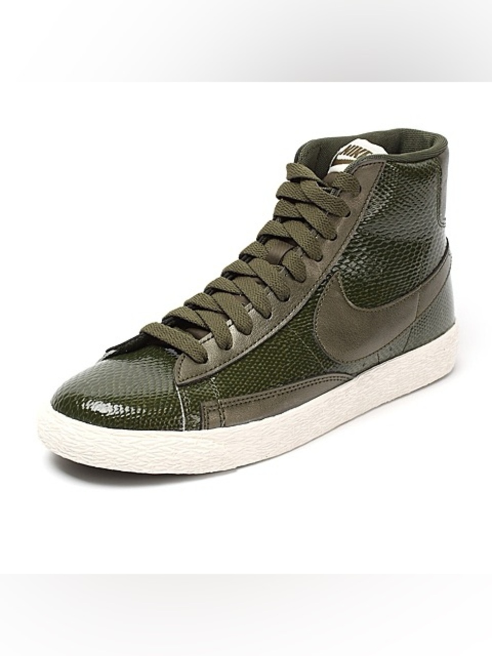 Nike Women's High-Top Sneakers in Dark Green and White